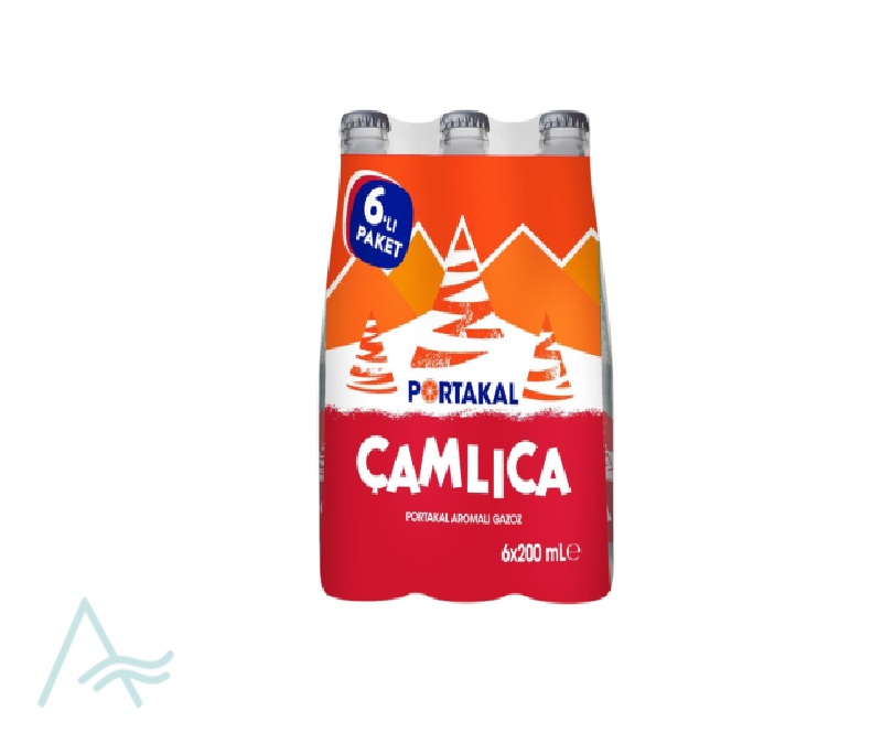 ULKER CAMLICA GAZOZ ORANGE 6X 200 ML